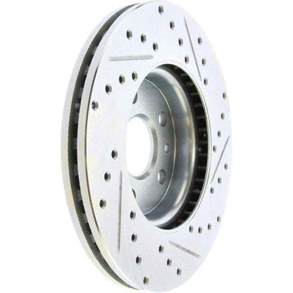 StopTech Select Sport Drilled And Slotted Brake Rotor; Front Right