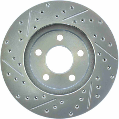 StopTech Select Sport Drilled And Slotted Brake Rotor; Front Left
