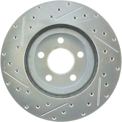 StopTech Select Sport Drilled And Slotted Brake Rotor; Front Left