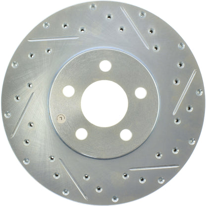 StopTech Select Sport Drilled And Slotted Brake Rotor; Front Left