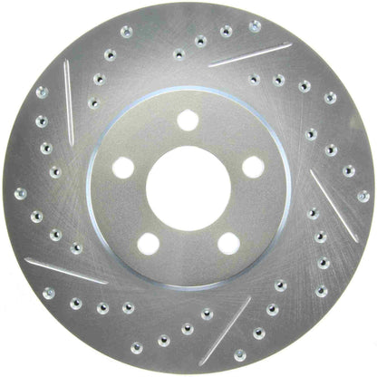 StopTech Select Sport Drilled And Slotted Brake Rotor; Front Right