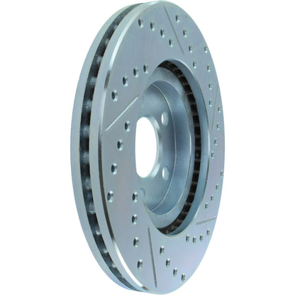 StopTech Select Sport Drilled And Slotted Brake Rotor; Front Right