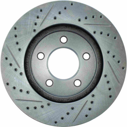 StopTech Select Sport Drilled And Slotted Brake Rotor; Front Left