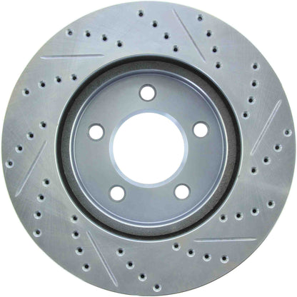 StopTech Select Sport Drilled And Slotted Brake Rotor; Front Right