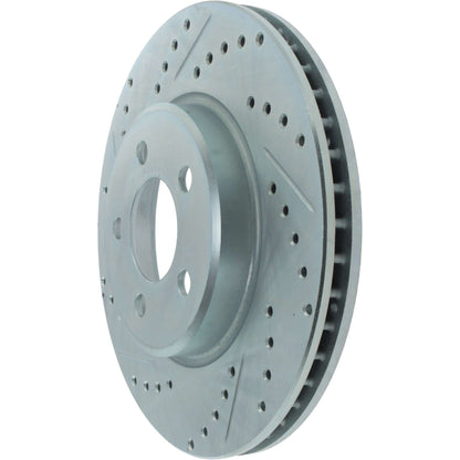 StopTech Select Sport Drilled And Slotted Brake Rotor; Front Right