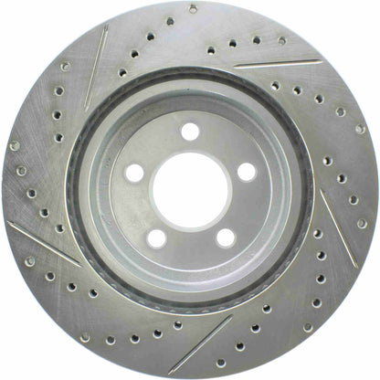 StopTech Select Sport Drilled And Slotted Brake Rotor; Front Left