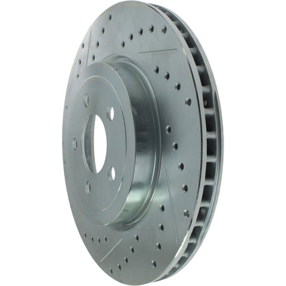 StopTech Select Sport Drilled And Slotted Brake Rotor; Front Right