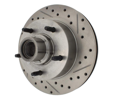 StopTech Select Sport Drilled And Slotted Brake Rotor; Front Left