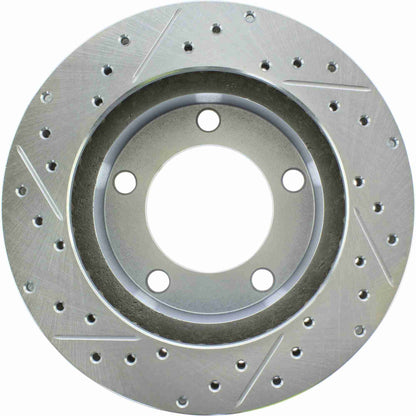 StopTech Select Sport Drilled And Slotted Brake Rotor; Front Left