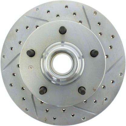 StopTech Select Sport Drilled And Slotted Brake Rotor; Front Left