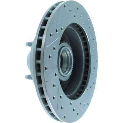 StopTech Select Sport Drilled And Slotted Brake Rotor; Front Right