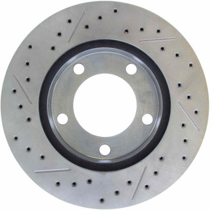 StopTech Select Sport Drilled And Slotted Brake Rotor; Front Left