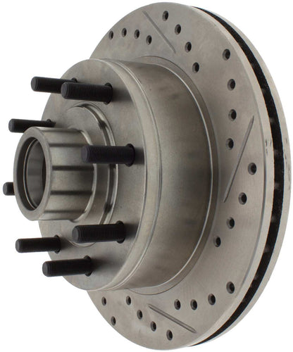StopTech Select Sport Drilled And Slotted Brake Rotor; Front Left