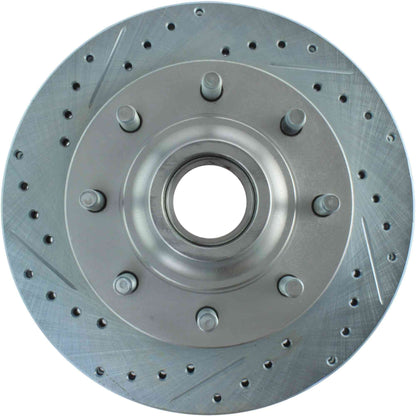 StopTech Select Sport Drilled And Slotted Brake Rotor; Front Right