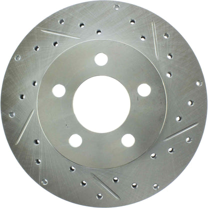 StopTech Select Sport Drilled And Slotted Brake Rotor; Front Left