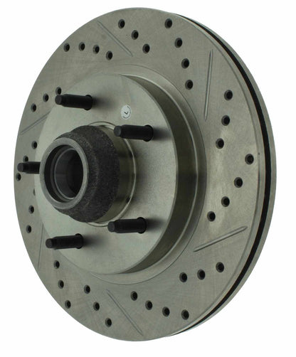 StopTech Select Sport Drilled And Slotted Brake Rotor; Front Left