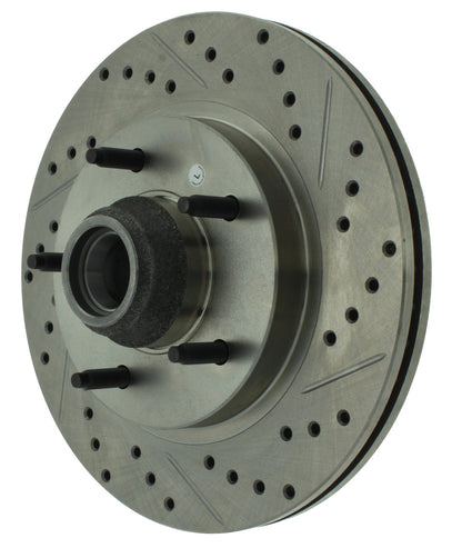 StopTech Select Sport Drilled And Slotted Brake Rotor; Front Left