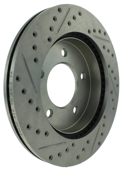 StopTech Select Sport Drilled And Slotted Brake Rotor; Front Left