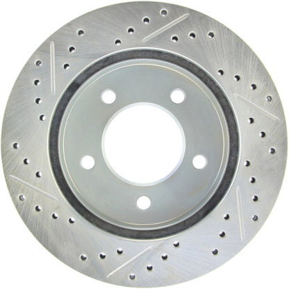 StopTech Select Sport Drilled And Slotted Brake Rotor; Front Left