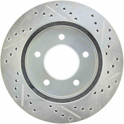 StopTech Select Sport Drilled And Slotted Brake Rotor; Front Right