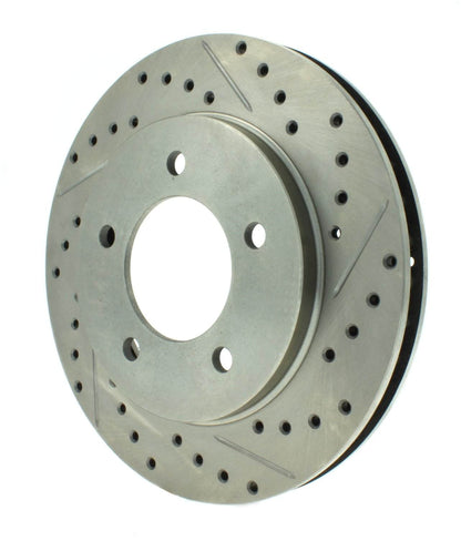 StopTech Select Sport Drilled And Slotted Brake Rotor; Front Left