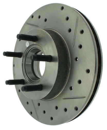 StopTech Select Sport Drilled And Slotted Brake Rotor; Front Left