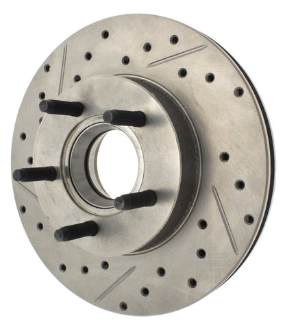 StopTech Select Sport Drilled And Slotted Brake Rotor; Front Right