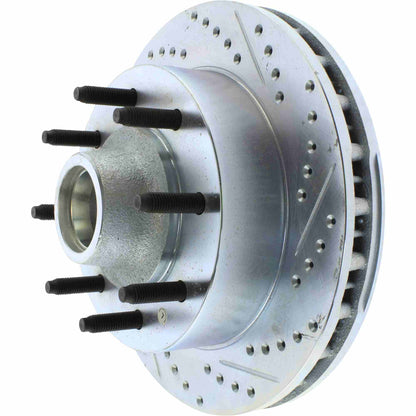 StopTech Select Sport Drilled And Slotted Brake Rotor; Front Left