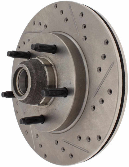 StopTech Select Sport Drilled And Slotted Brake Rotor; Front Left