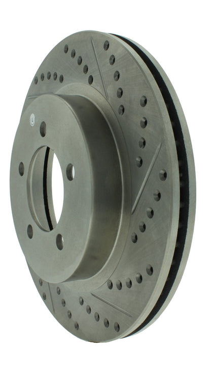 StopTech Select Sport Drilled And Slotted Brake Rotor; Front Left