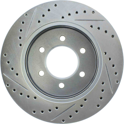StopTech Select Sport Drilled And Slotted Brake Rotor; Front Left
