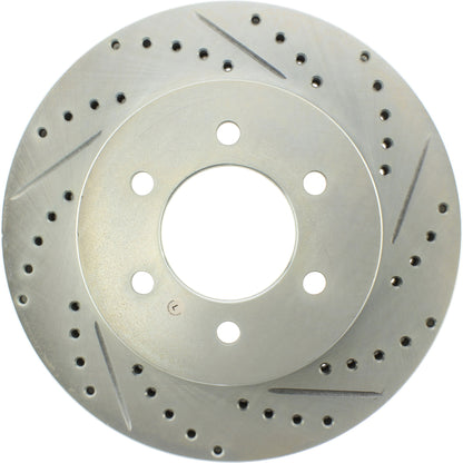 StopTech Select Sport Drilled And Slotted Brake Rotor; Front Left