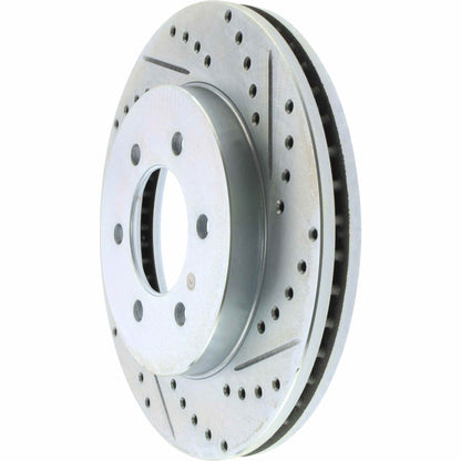 StopTech Select Sport Drilled And Slotted Brake Rotor; Front Left