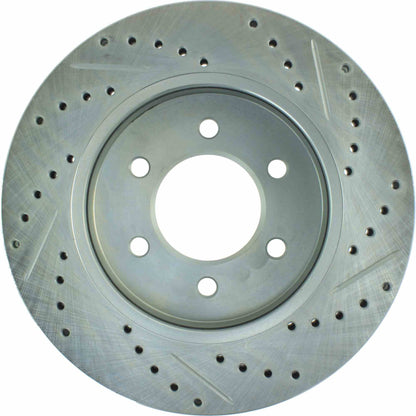 StopTech Select Sport Drilled And Slotted Brake Rotor; Front Right