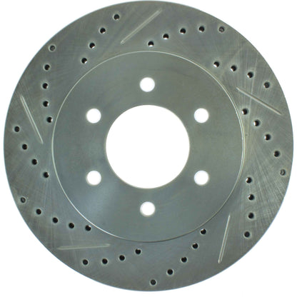 StopTech Select Sport Drilled And Slotted Brake Rotor; Front Right
