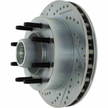 StopTech Select Sport Drilled And Slotted Brake Rotor; Front Right