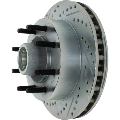 StopTech Select Sport Drilled And Slotted Brake Rotor; Front Right