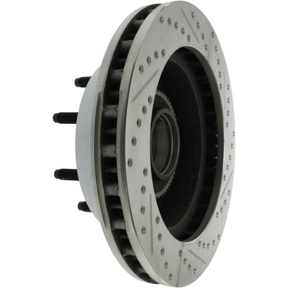 StopTech Select Sport Drilled And Slotted Brake Rotor; Front Right