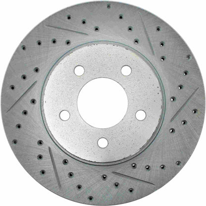 StopTech Select Sport Drilled And Slotted Brake Rotor; Front Left