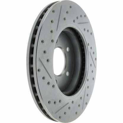 StopTech Select Sport Drilled And Slotted Brake Rotor; Front Left