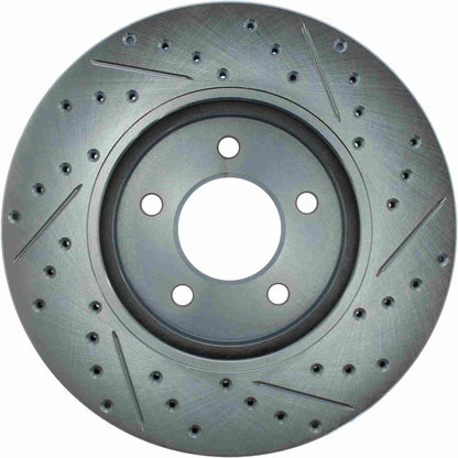 StopTech Select Sport Drilled And Slotted Brake Rotor; Front Right