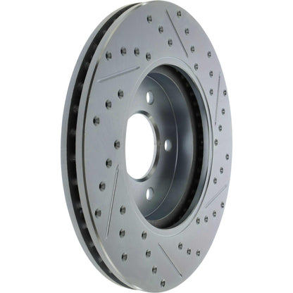 StopTech Select Sport Drilled And Slotted Brake Rotor; Front Right