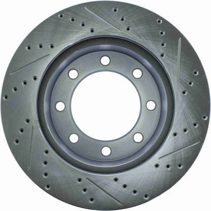 StopTech Select Sport Drilled And Slotted Brake Rotor; Front Right