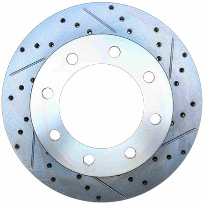 StopTech Select Sport Drilled And Slotted Brake Rotor; Front Left