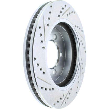 StopTech Select Sport Drilled And Slotted Brake Rotor; Front Left
