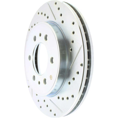 StopTech Select Sport Drilled And Slotted Brake Rotor; Front Left