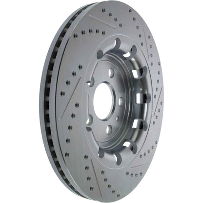 StopTech Select Sport Drilled And Slotted Brake Rotor; Front Right