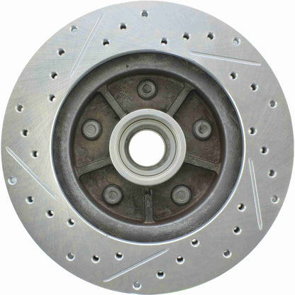 StopTech Select Sport Drilled And Slotted Brake Rotor; Front Left