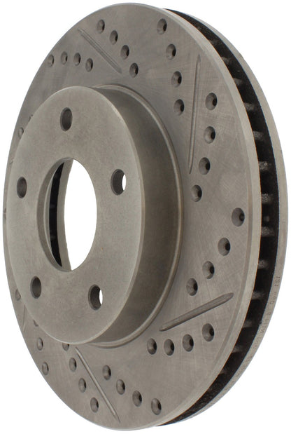StopTech Select Sport Drilled And Slotted Brake Rotor; Front Left