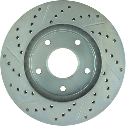 StopTech Select Sport Drilled And Slotted Brake Rotor; Front Left